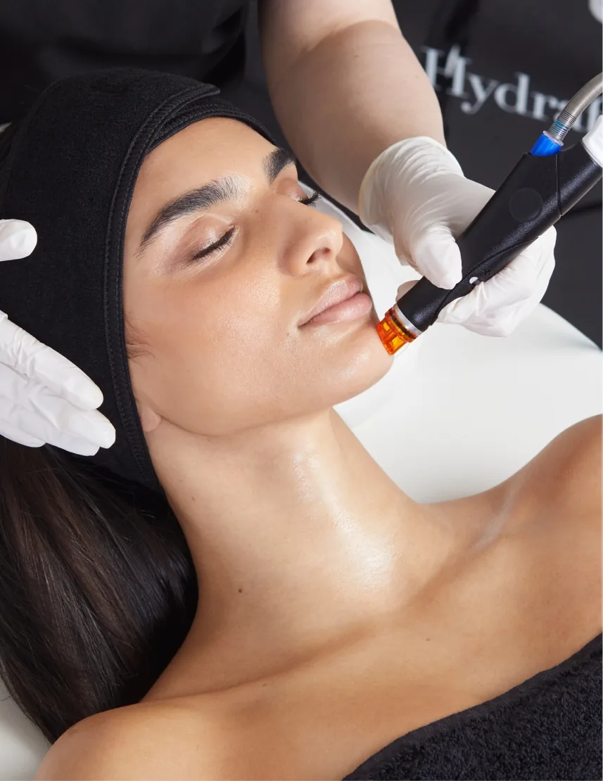 A HydraFacial treatment in progress